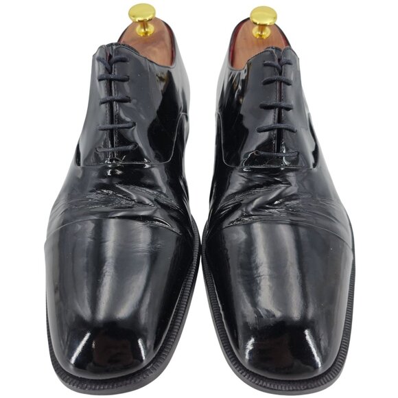 Bally Italy Black Patent Leather Formal Dress Shoes Men size 10 Cap-toe Oxfords main image 7
